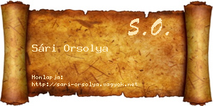 Sári Orsolya névjegykártya