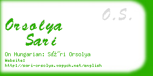 orsolya sari business card